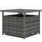 Outsunny Mixed-Grey Rattan Wicker Patio Coffee Table Outdoor with Umbrella Hole for Backyard