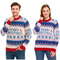 Couple White Merry Christmas Sweater Classic Red White Blue Knit Cozy Holiday Jumper Adult Winter Wear