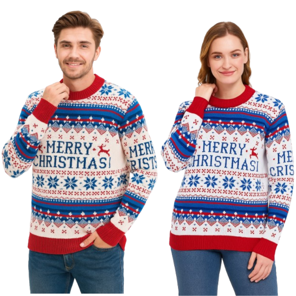 Couple - White Merry Christmas Sweater 