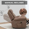 HOMCOM Manual Recliner Chair with Vibration Massage, Side Pockets, Microfibre Reclining Chair for Living Room, Brown 