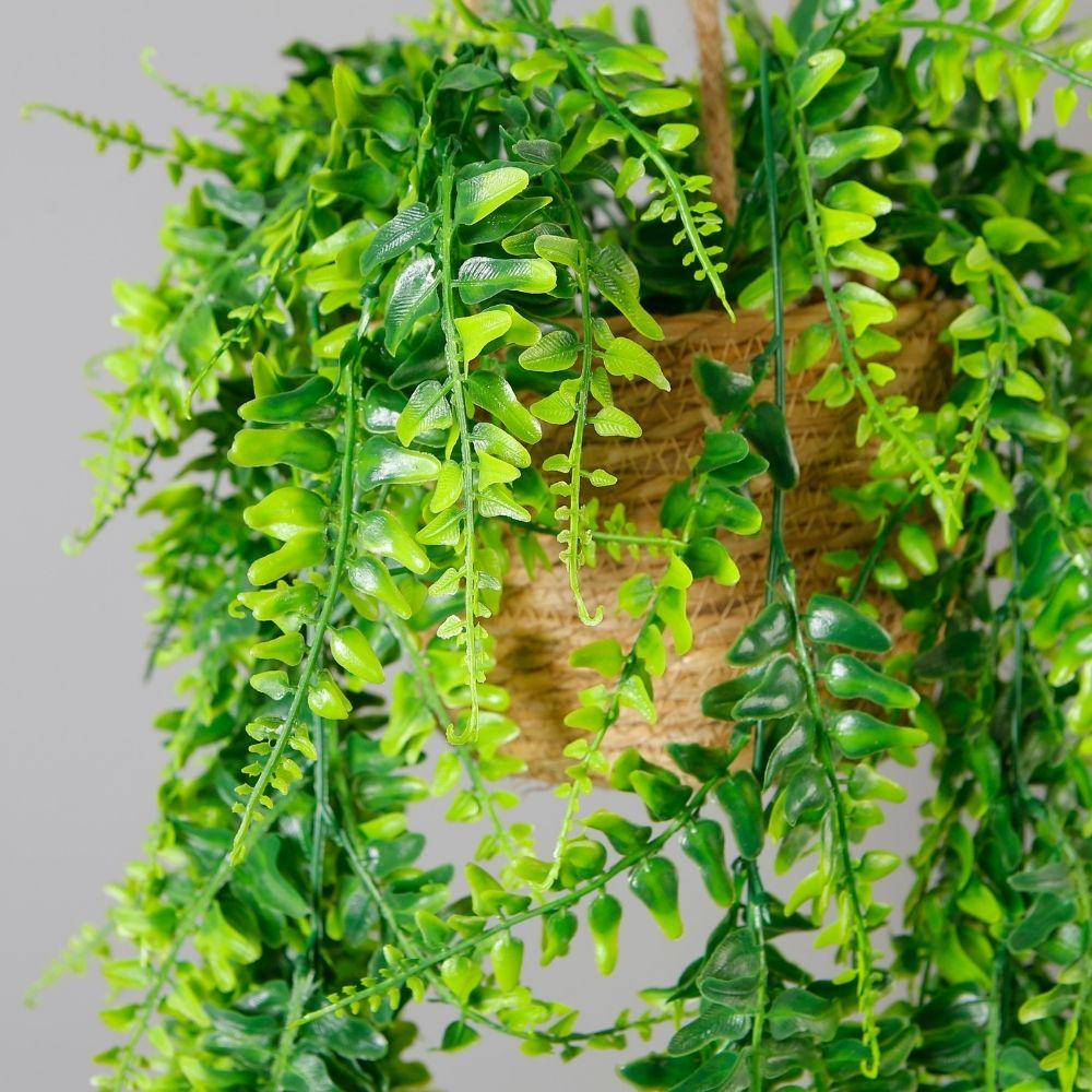 Gavi Faux Potted Hanging Plant – 3.3 ft Tall, Handcrafted Faux Greenery, PU + Rope, Ideal for Home, Office, Bedroom, or Kitchen Décor