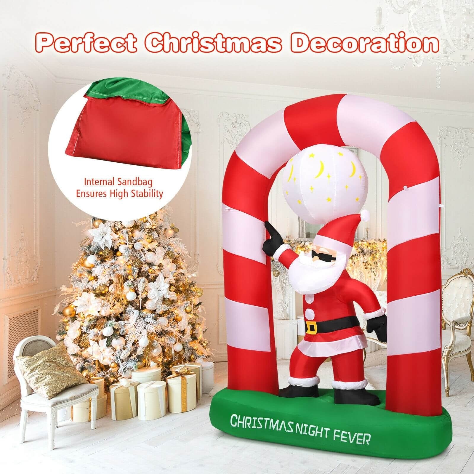 7.5 Feet Inflatable Christmas Lighted Santa ClausÂ 