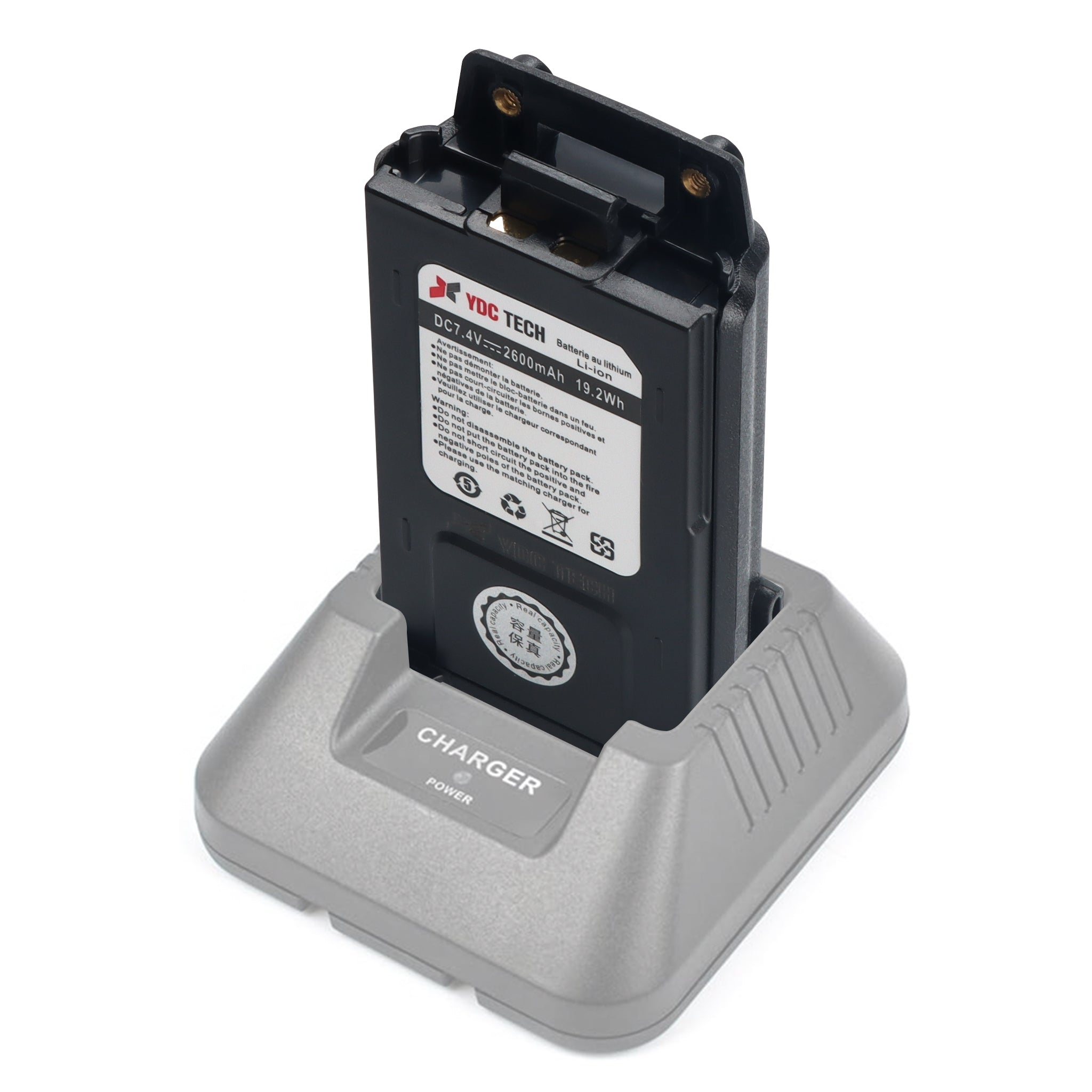 YDC Tech YT-26L Thick USB-C Chargable 2600mAh Real Capacity Replacement Battery for BF-F8HP UV5R UV-5X3 UV-5RTP UV-5RA and More Type-C 