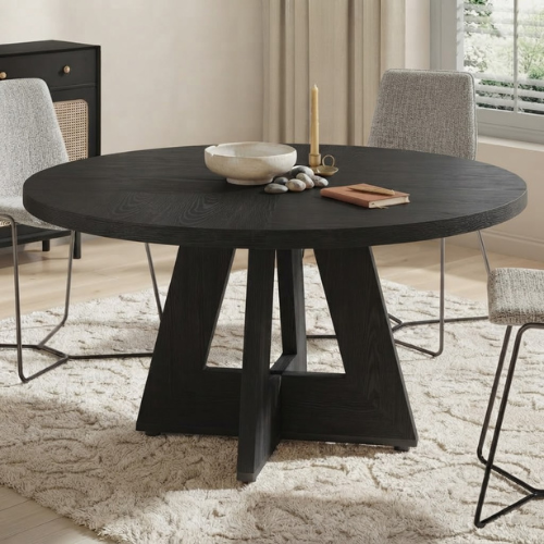47.24" Round Farmhouse Dining Table, Rustic Brown Kitchen Table for 4 People, Versatile Wood Dining Table