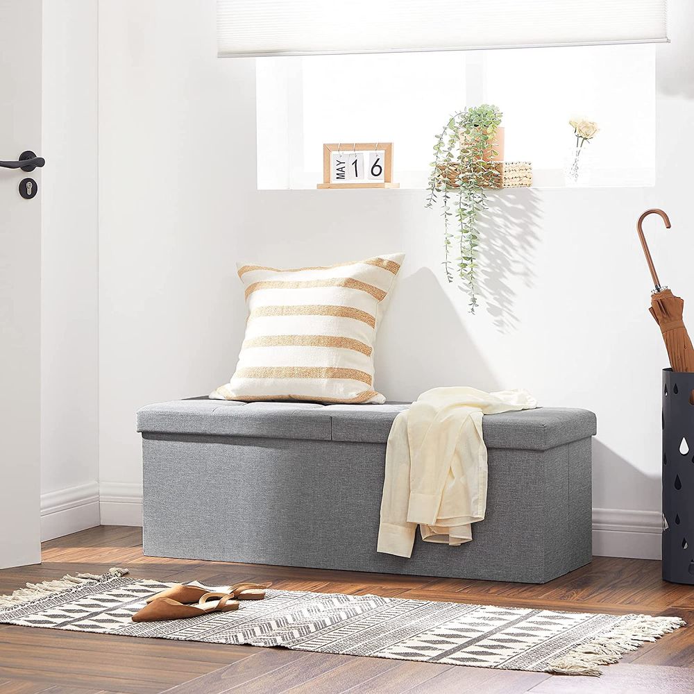 SONGMICS Storage Ottoman with Flip-Up Lid 