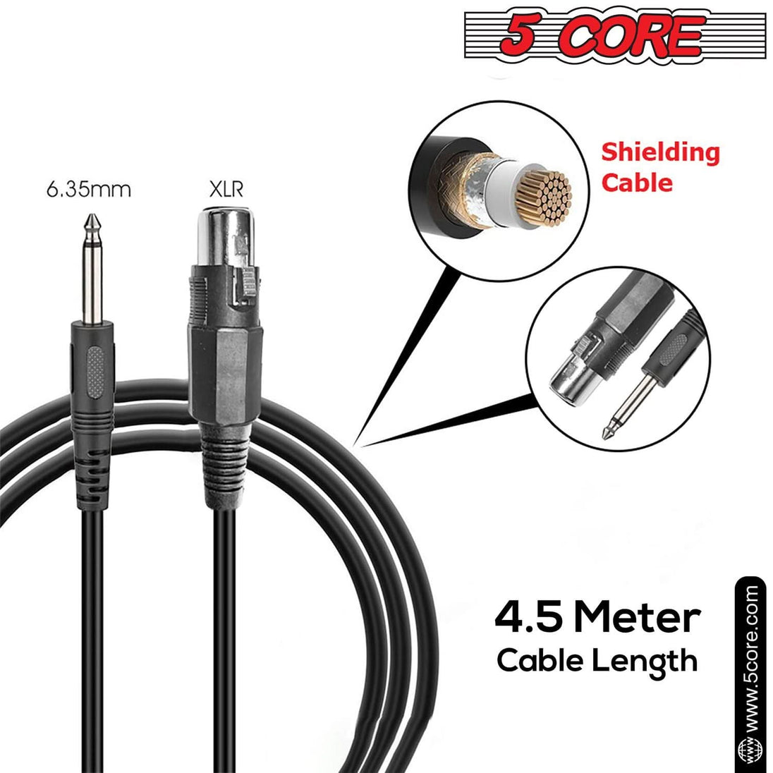 5Core Handheld Dynamic XLR Microphone – Professional Mic for Karaoke, Singing, and Studio Use