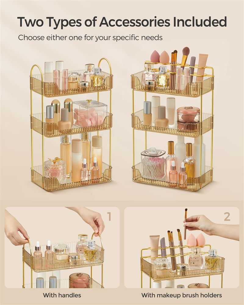 SONGMICS 3-Tier Makeup Organizer 