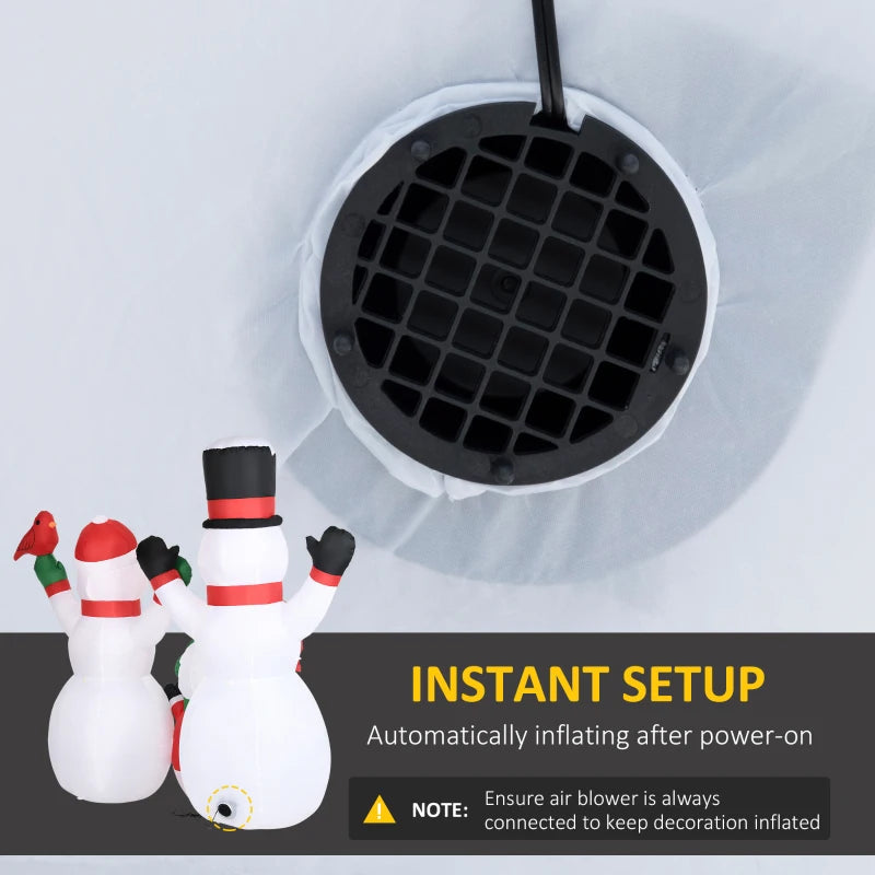 HOMCOM 7.9FT Inflatable Christmas Snowman Decoration, LED Lighted Blow Up for Indoor & Outdoor Holiday Yard Display 
