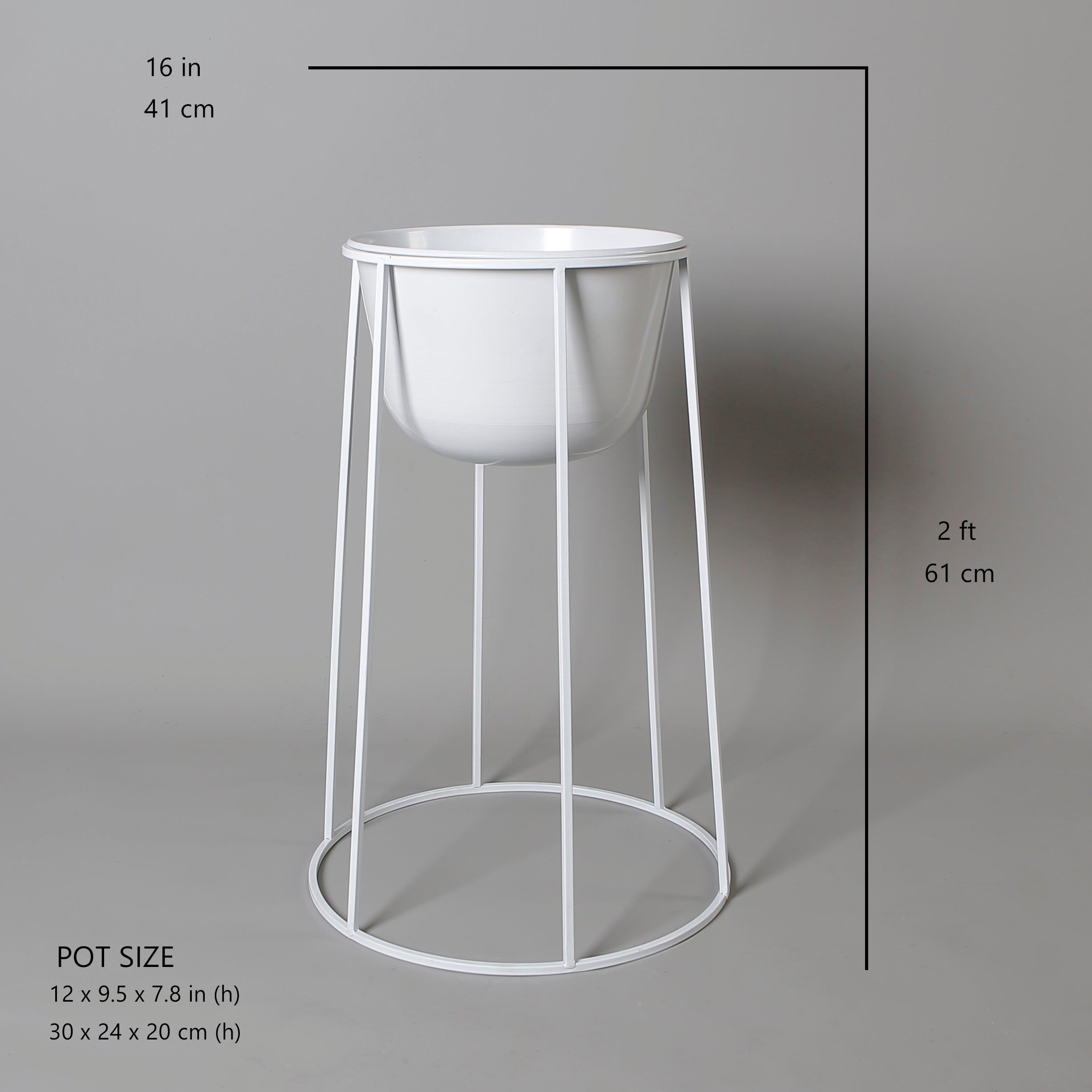 Fazel White Raised Metal Pot Planter 2’ 