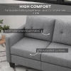 HOMCOM L-shaped Sofa, Chaise Lounge, Furniture, 3 Seater Couch with Switchable Ottoman, Corner Sofa with Thick Padded Cushion for Living Room, Office, Light Grey