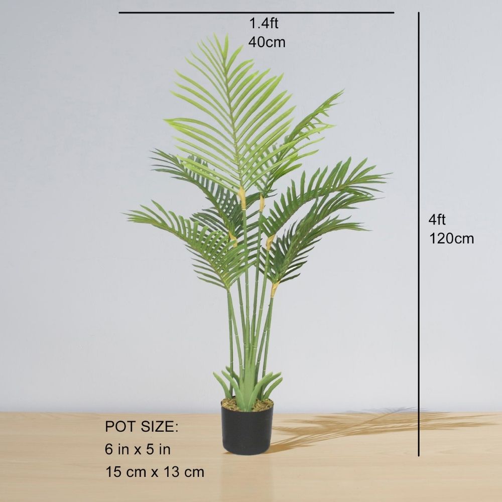 Pijao Artificial Hawaii Kwai Palm Tree Potted Plant 4' 