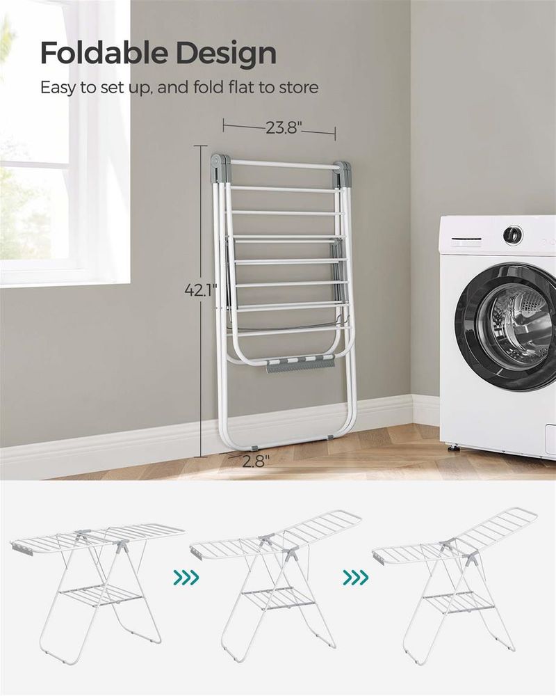 SONGMICS Clothes Drying Rack with Sock Clips 