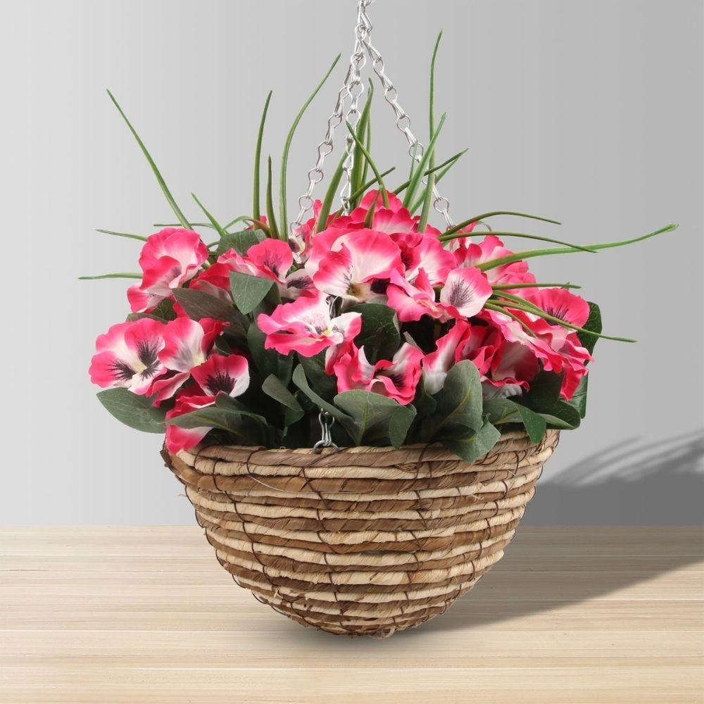 Aubree Artificial Floral Arrangement In Hanging Basket 