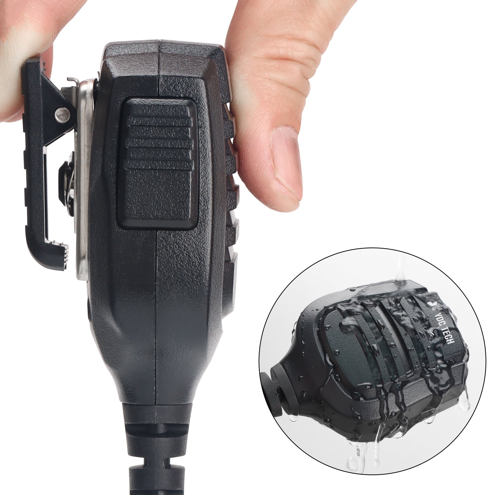 YDC TECH YMC-110 2 Pin Heavy Duty  IPX54 Rainproof  Speaker Mic with 3.5MM Audio Jack 