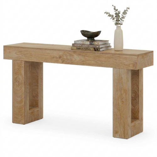 63-Inch Farmhouse Console Table, Wooden Sofa Table for Entryway and Hallway