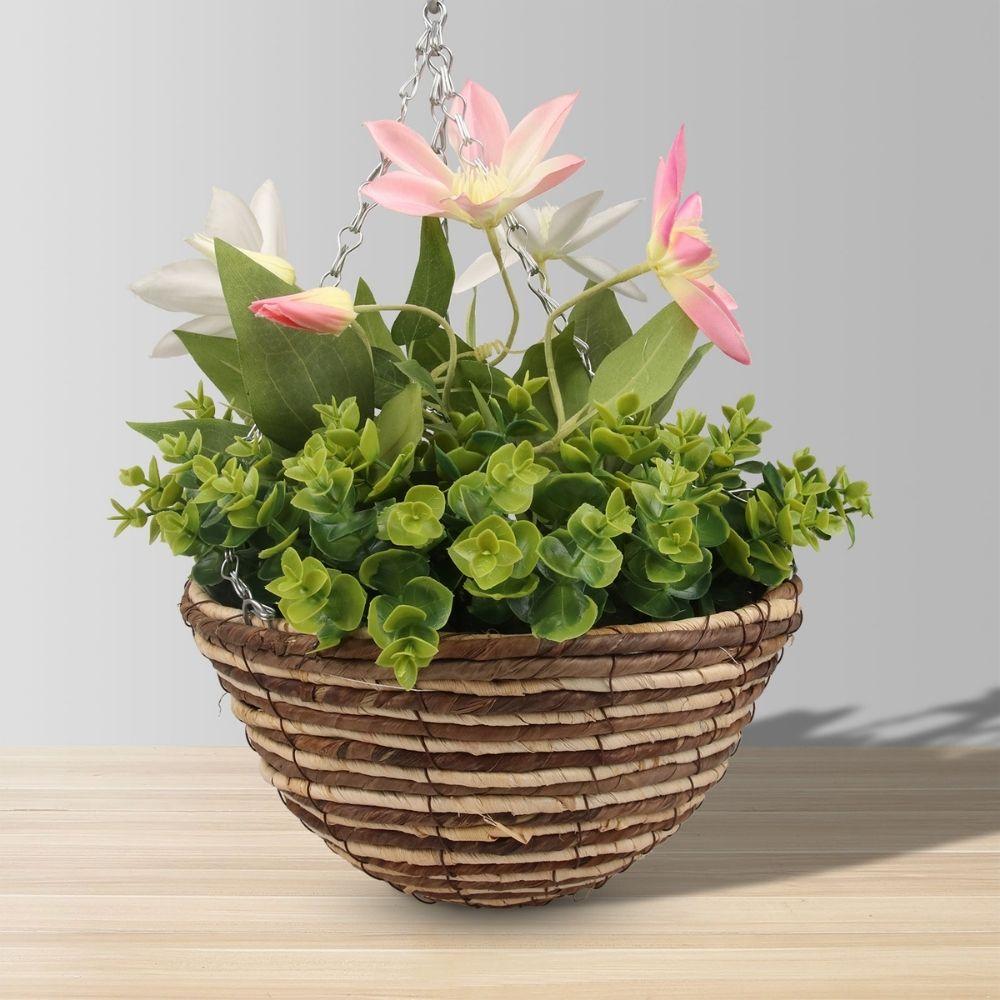 Lyla Artificial Floral Arrangement In Hanging Basket 