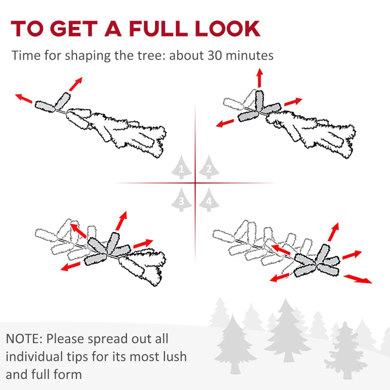 HOMCOM 6 Pencil Christmas Tree, Slim Artificial Xmas Tree with Realistic Branches, Sturdy Metal Stand, Black 