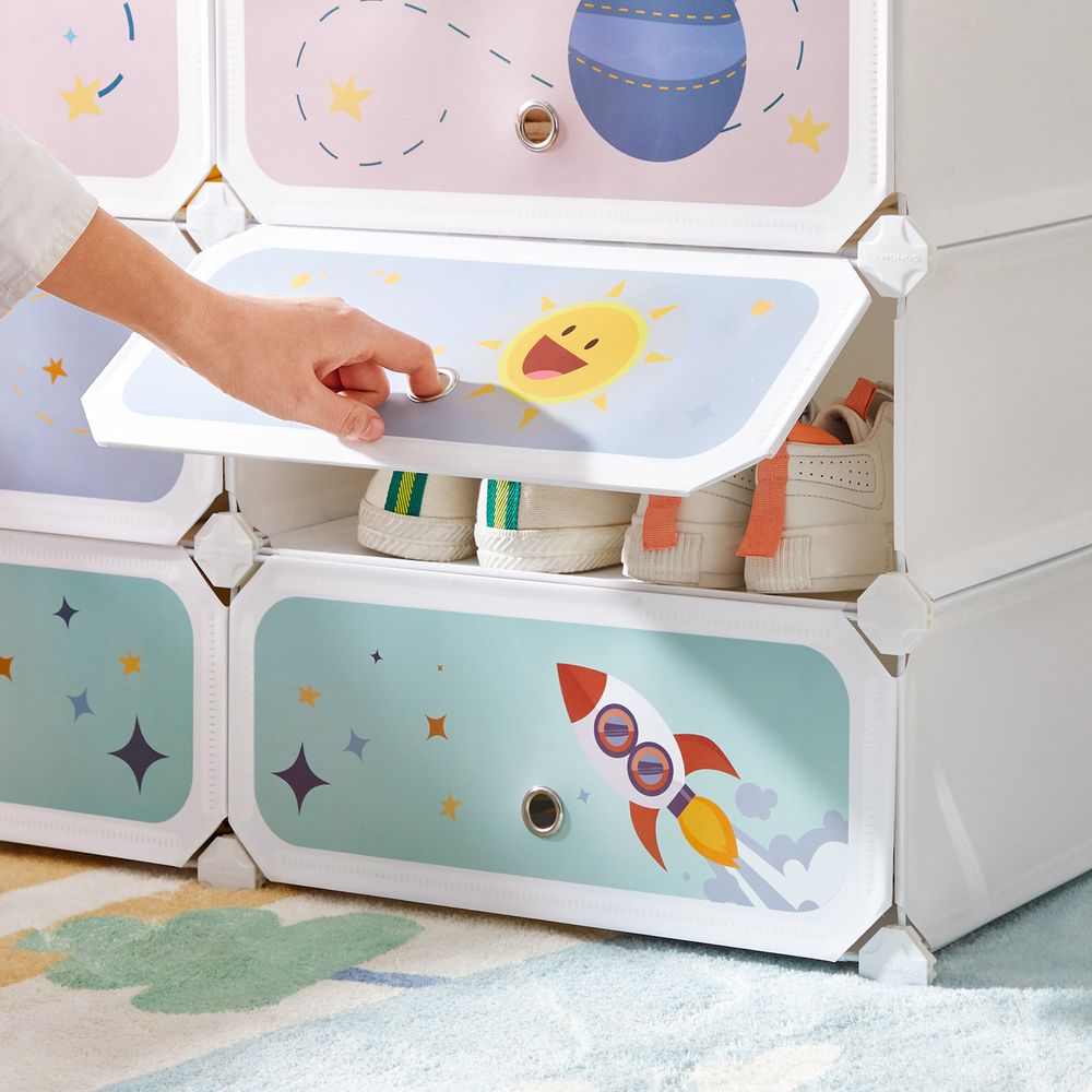 SONGMICS Kids' Shoe Rack with Doors 