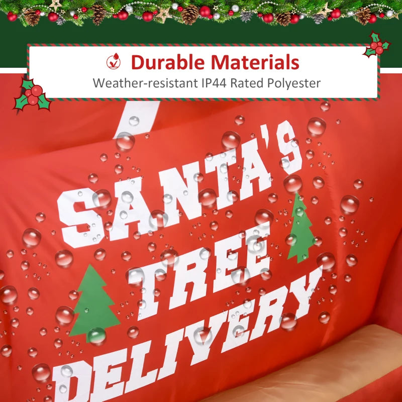 HOMCOM 6FT Inflatable Christmas Santa Claus Driving Truck, LED Lighted Blow Up Outdoor Yard Decoration for Holiday Display 