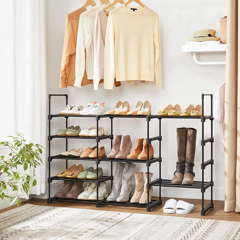 SONGMICS 5-Tier Shoe Rack Black 