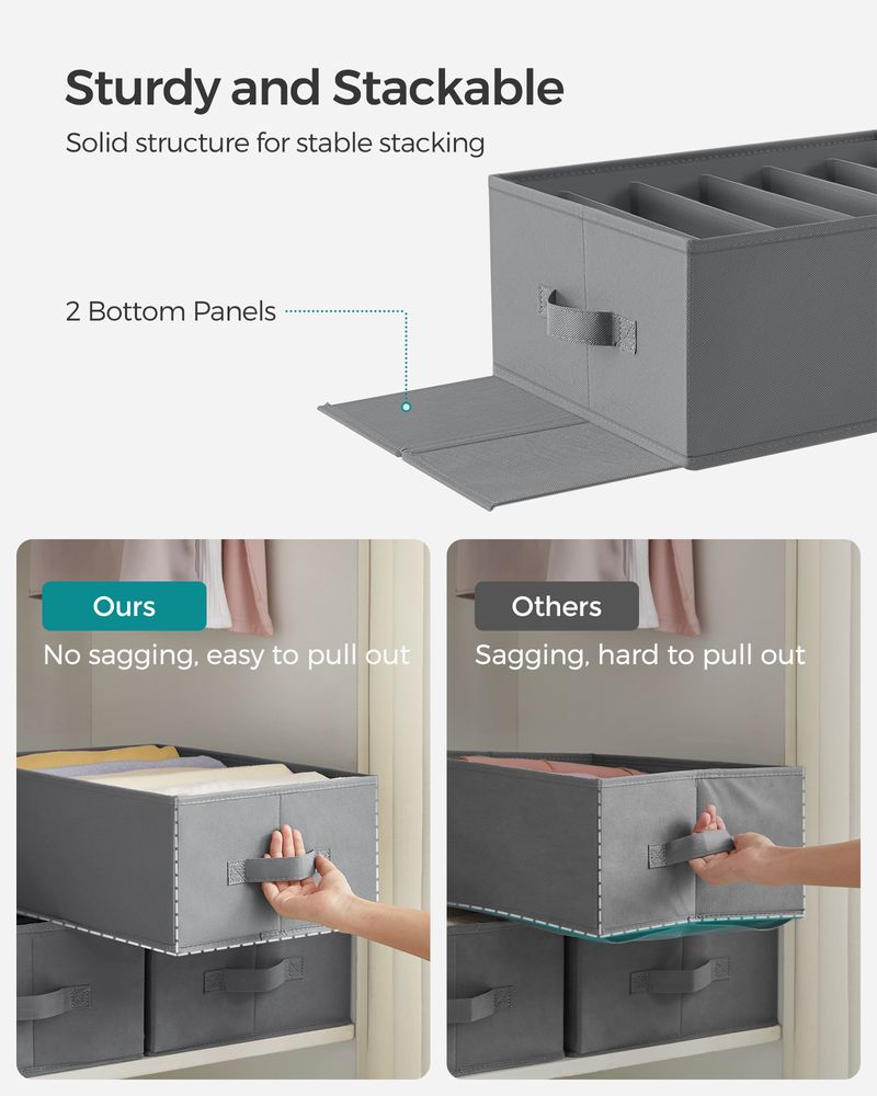 SONGMICS Wardrobe Clothes Organizer with 6 Grids 