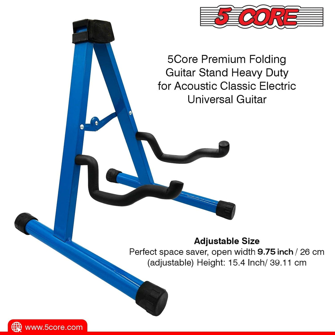 5Core Guitar Stand Floor A Frame Electric Acoustic Bass Soporte Para Guitarra BLUE