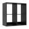 4 Cube Bookshelf with Back Guardrail for Living Room Bedroom-Black