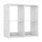 4 Cube Bookshelf with Back Guardrail for Living Room Bedroom-White