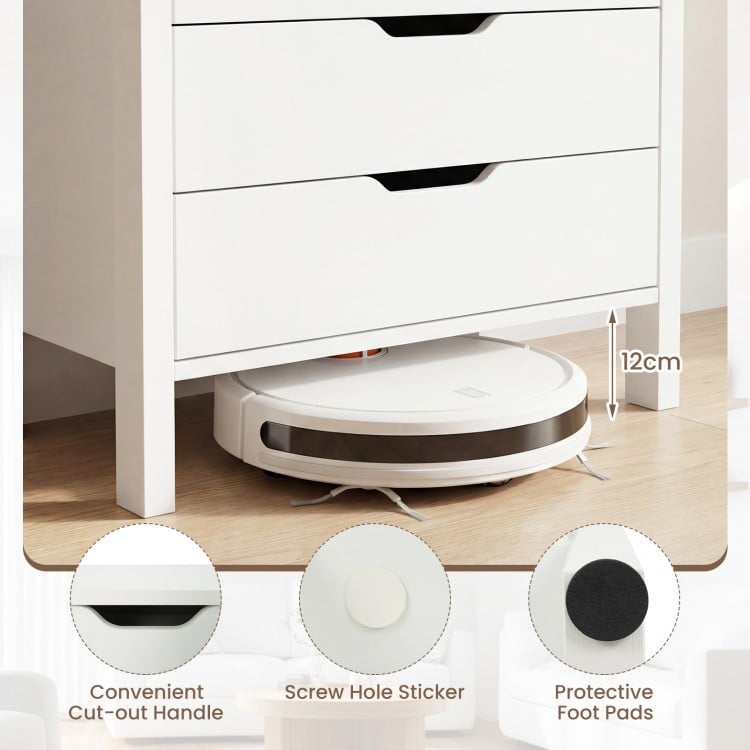 4-Drawer Dresser Wooden Nightstand with Anti-Tipping Kits-White
