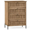 4-Drawer Dresser with Interlocking Mechanism and Metal Legs for Bedroom-Oak