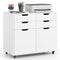 4 Drawer File Cabinet with Wheels for Home Office Organization-White