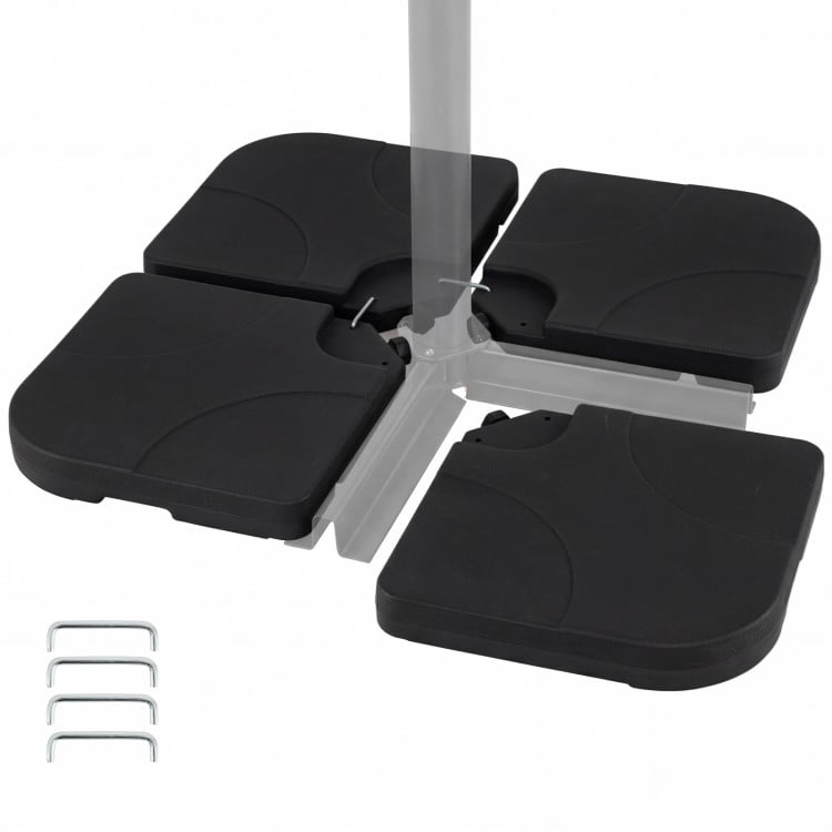 4-Piece Cantilever Offset Base 164 LBS Heavy-Duty Square with U-Locking Pins-Black