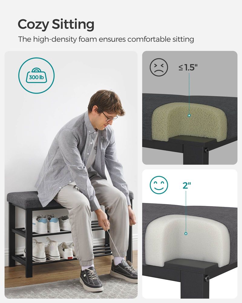 SONGMICS Shoe Bench with Cushion 