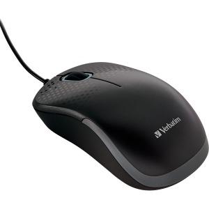 Verbatim Silent Corded Optical Mouse - Black 
