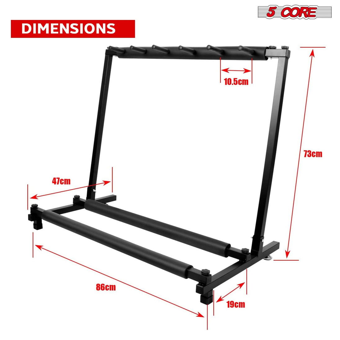 5 Core Multi Guitar Rack Stand Floor 5 Slot Adjustable Flying V Guitars Holder