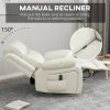 HOMCOM PU Leather Reclining Chair with Vibration Massage Recliner, Swivel Base, Rocking Function, Remote Control, Cream White