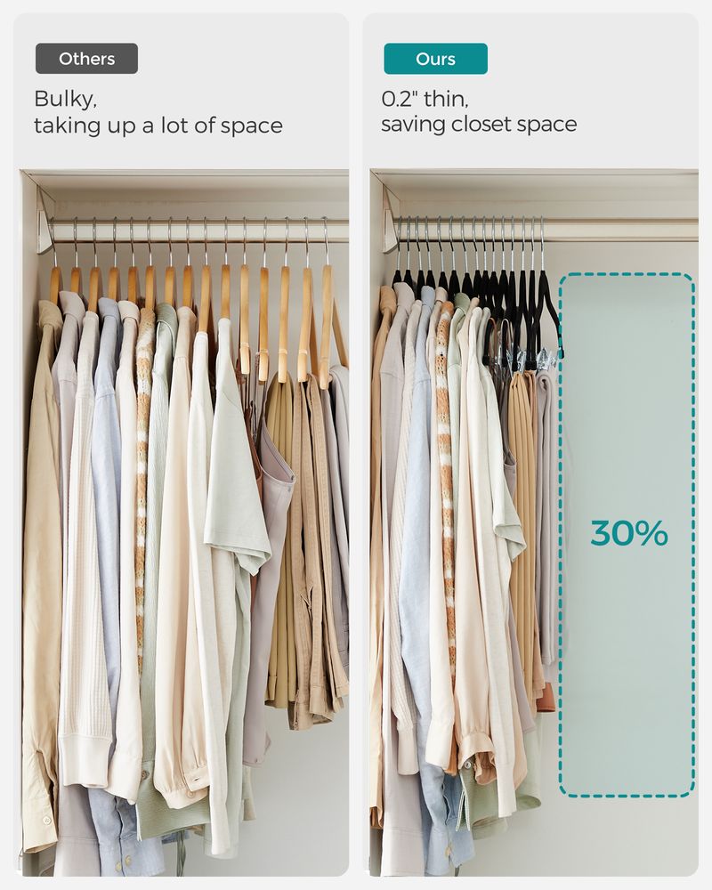 SONGMICS Velvet Pants Hangers with Adjustable Clips 