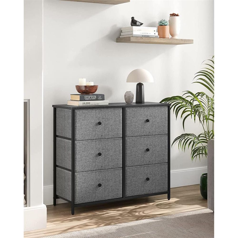 SONGMICS Closet Fabric Dresser with Metal Frame 