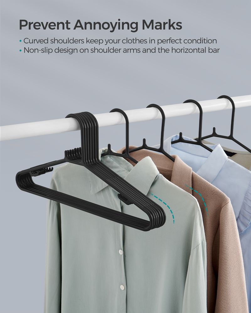 SONGMICS 50-Pack Plastic Clothes Hangers 
