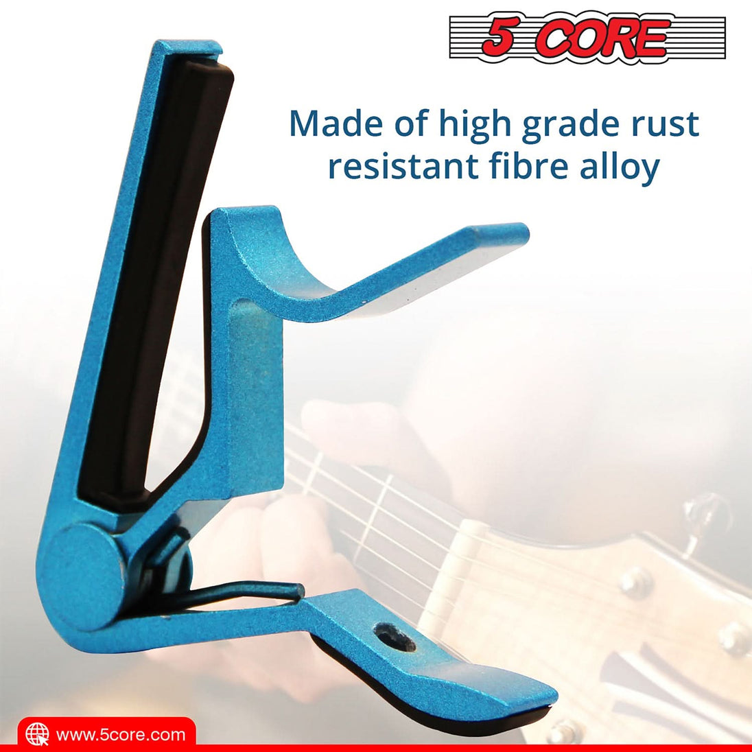 5Core Capo Acoustic Electric Guitar 6 String Kapo Clip For Banjo Mandolin Ukulele BLUE