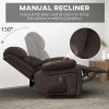 HOMCOM PU Leather Reclining Chair with Vibration Massage Recliner, Swivel Base, Rocking Function, Remote Control, Brown