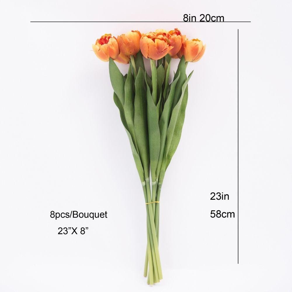 Arleta Artificial Orange Tulip Bouquet 23''X 8'' (Set Of 8) 