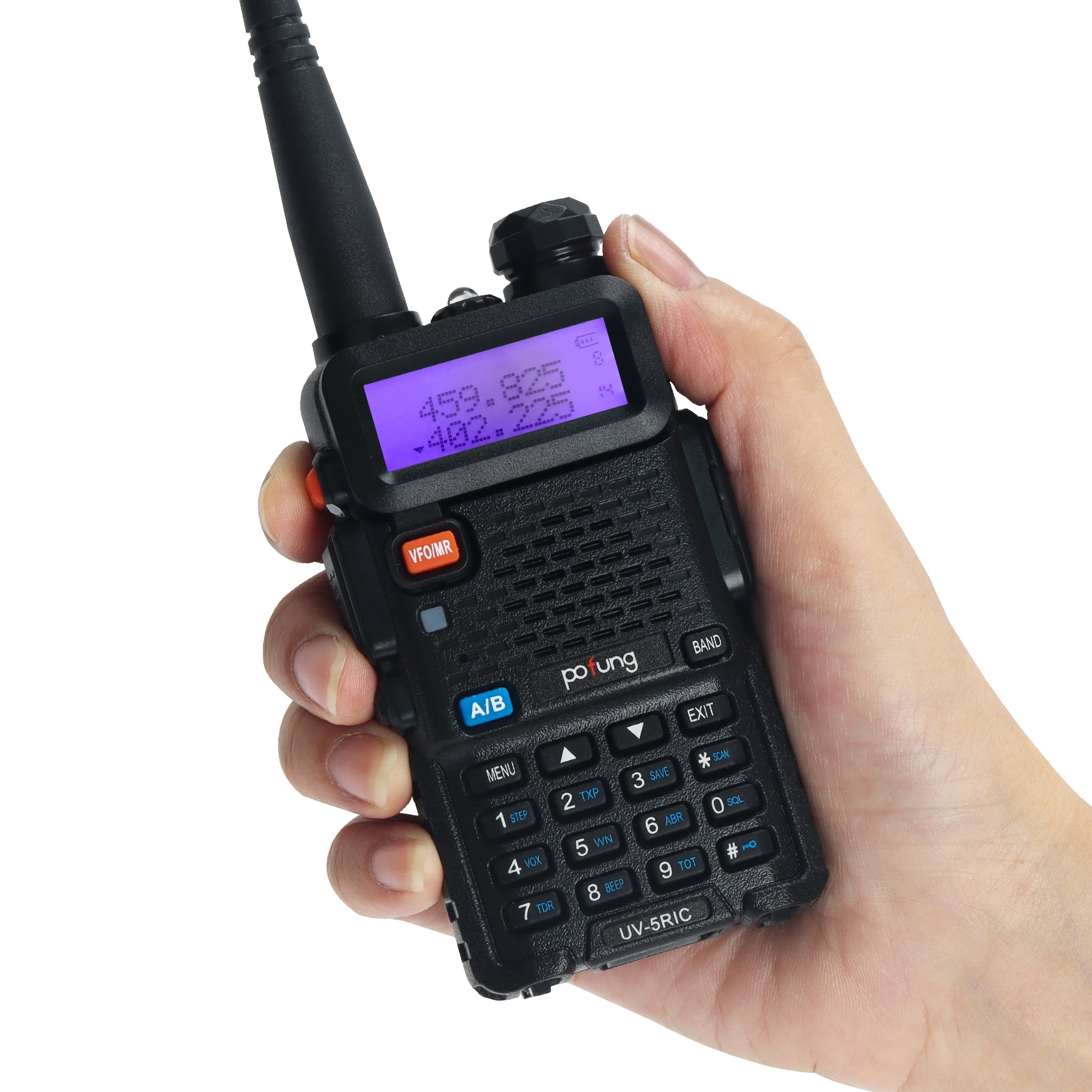 POFUNG BAOFENG UV-5RIC VHF 144-148 MHZ UHF 430-450 MHZ DUAL BAND TWO WAY HAM RADIO - Classic Black 