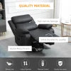 HOMCOM PU Leather Reclining Chair with Vibration Massage Recliner, Swivel Base, Rocking Function, Remote Control, Black