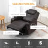 HOMCOM Massage Recliner Chair for Living Room with 8 Vibration Points, PU Leather Swivel Rocker Manual Reclining Chair with Cup Holders, Brown 