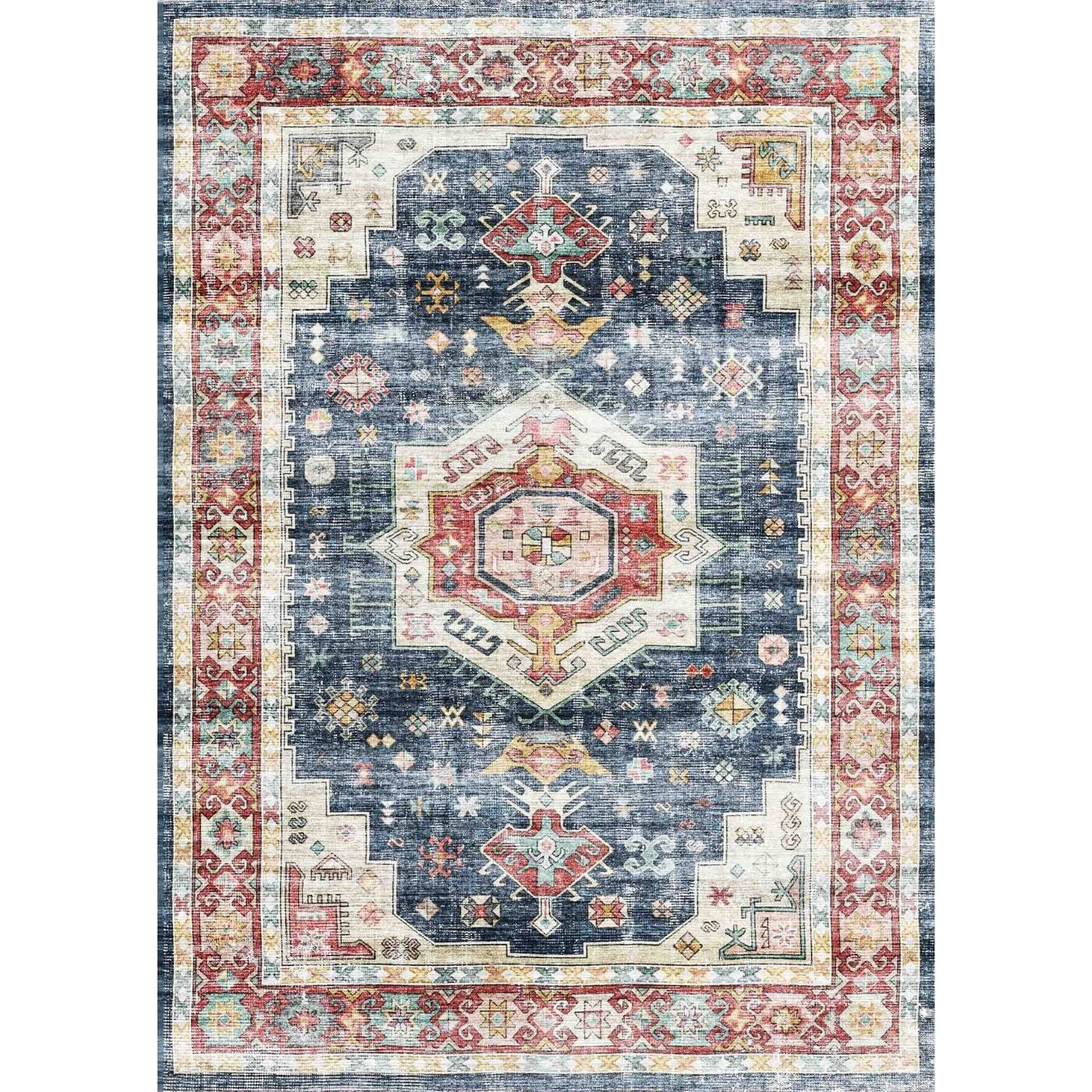 Dilara Multi Color Red Blue Rug 