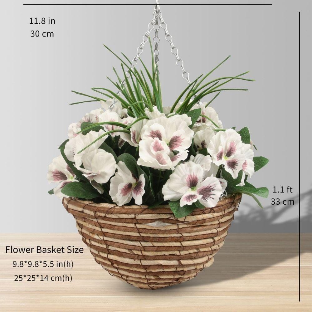 Camila Artificial Floral Arrangement In Hanging Basket 