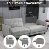 HOMCOM Pull Out Sofa Bed, Button Tufted Fabric Convertible Bed Couch with Adjustable Back, for Living Room, Grey