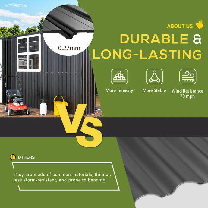 16' x 12' Outdoor Metal Storage Shed with Windows – Large 12x16 Utility Shed