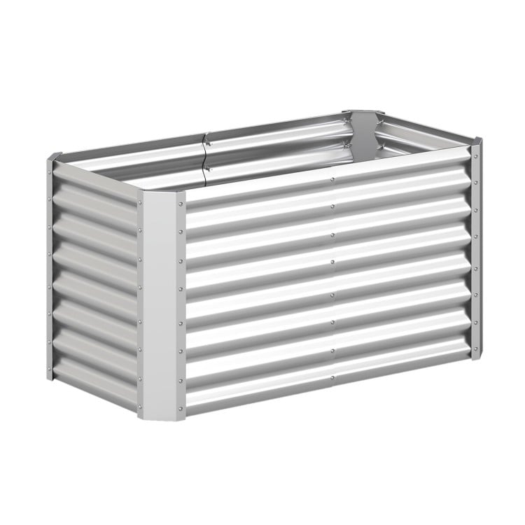 4 x 2 x 2 FT Galvanized Raised Garden Bed Rectangular Galvanized Metal Planter Box